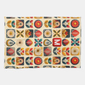 Retro Follikelfloral mit Personalisierter Monogram Geschirrtuch (Horizontal)