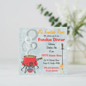Retro-Fondue-Party Einladung (Stehend Vorderseite)