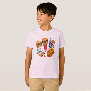 Retro Food Icons - Burgers, Fries, Milchshakes T-Shirt