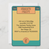 Retro Football Card inspiriert Junge Party Einladu Einladung (Rückseite)