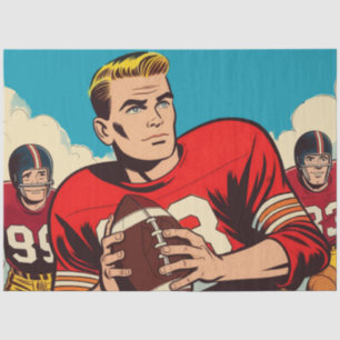Retro Football Comic Seidenpapier