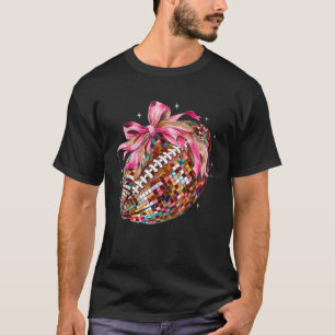 Retro Football Coquette Bow Style Football Spiel D T-Shirt