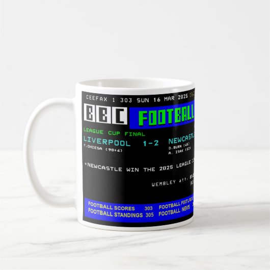 Retro Football Final Tasse - Ceefax Design (Links)