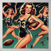 Retro Football Girl Poster (Vorne)