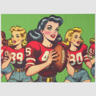 Retro Football Girls Comic Seidenpapier
