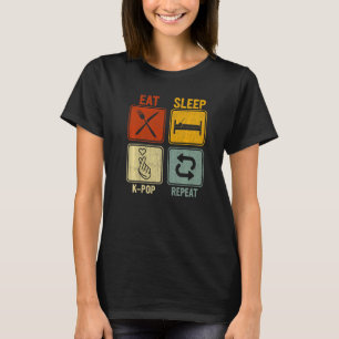 Retro for Music Eat Sleep K Pop wiederholen T-Shirt