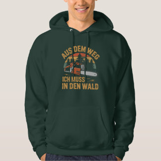 Retro Forest Adventure Chainsaw Graphic Hoodie