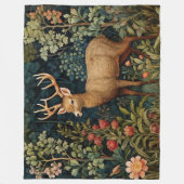 Retro Forest Deer William Morris Inspiriert Muster Fleecedecke (Vorderseite)