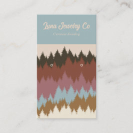 Retro Forest Earring Set Jewelier Business Card Visitenkarte