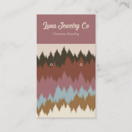 Retro Forest Earring Set Jewelier Business Card Visitenkarte