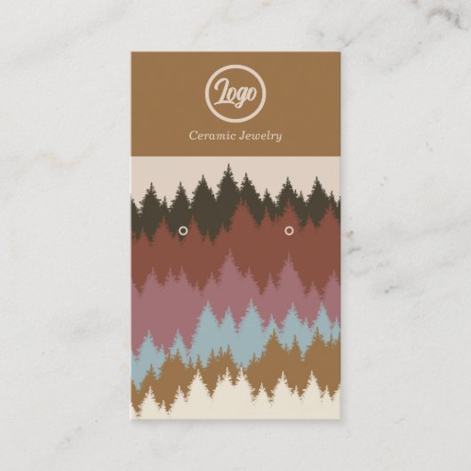 Retro Forest One Stud Set Schmuck Geschäftskarte Visitenkarte (Vorderseite)