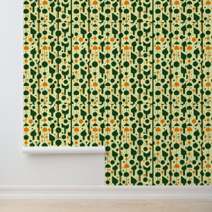 Retro Forest Pattern: Moderne geometrische Formen Tapete