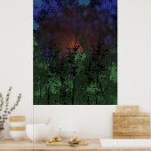 Retro Forest Sunset Poster (Küche)