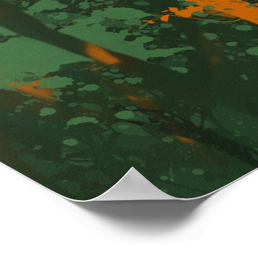 Retro Forest Sunset Poster (Ecke)