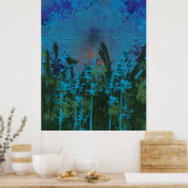 Retro Forest Sunset Poster (Küche)