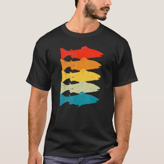 Retro Foreut Fischerei Fischen Vater Großer Stream T-Shirt (Vorderseite)