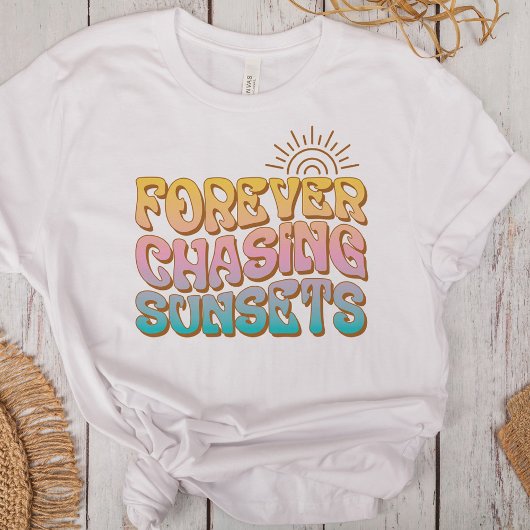 Retro "Forever Chasing Sunsets" T-Shirt