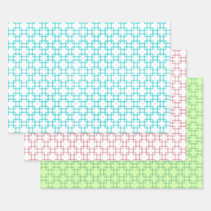 Retro-Formen buntes Kunsthandwerkspapier Geschenkpapier Set
