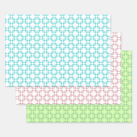 Retro-Formen buntes Kunsthandwerkspapier Geschenkpapier Set (Set)