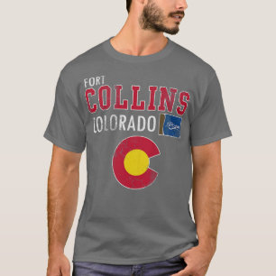 Retro Fort Collins Colorado Flag Vintag T-Shirt