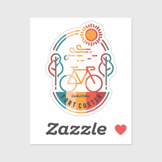 Retro Fort Custer Bike Trail Aufkleber (Blatt)