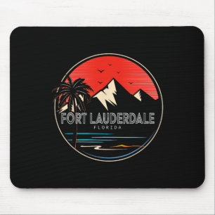 Retro Fort Lauderdale Beach Florida Wellen Surfen Mousepad