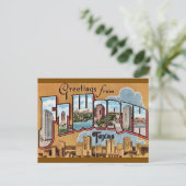 Retro Fort Worth TX Greeting Postkarte (Stehend Vorderseite)