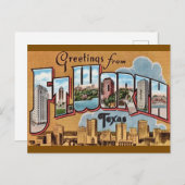 Retro Fort Worth TX Greeting Postkarte (Vorne/Hinten)