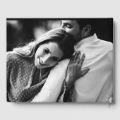 Retro Foto 70 Streifen Hochzeit Einladung Gästebuch (Rückseite)