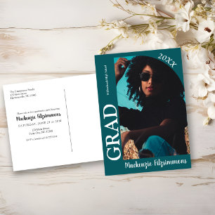 Retro-Foto-Abschluss-Einladungskarte Postkarte