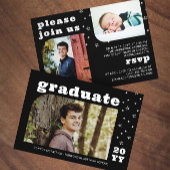 Retro-Foto-Abschluss mit weißen Sternen Einladung