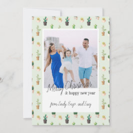 Retro Foto Cactus Desert Weihnachtskarten Feiertagskarte