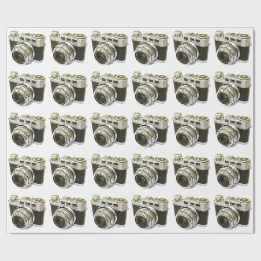 RETRO FOTO CAMERA MOTIF GESCHENKPAPIER (Flach)