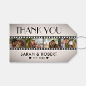 Retro Foto Collage Film Streifen Danke Hochzeit Geschenkanhänger (Vorderseite (Horizontal))