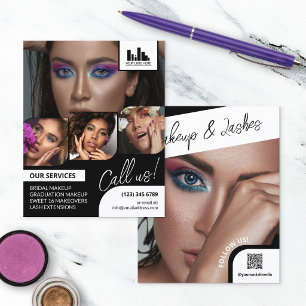 Retro-Foto-Collage-Logo-QR-Make-up-Werbeflyer Flyer