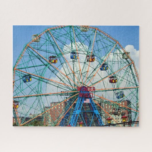 Retro Foto des Riesenrads von Coney Island Puzzle (Horizontal)