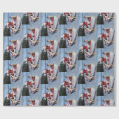 Retro-Foto des Weihnachtsmannes in Bootspenden Geschenkpapier (Flach)