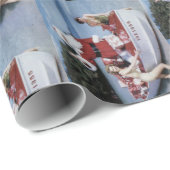 Retro-Foto des Weihnachtsmannes in Bootspenden Geschenkpapier (Rolleneckpunkt)