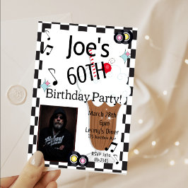 Retro Foto Geburtstag in jedem Alter der 1950er Ja Einladung