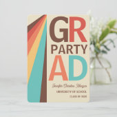 Retro Foto Grad Party Einladung (Stehend Vorderseite)