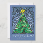 Retro Foto Happy Holidays Dusty Blue Feiertagskarte (Vorderseite)