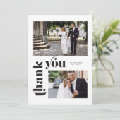 Retro Foto Hochzeit Danke Karte (Stehend Vorderseite)