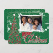 Retro Foto Holiday Letter Weihnachtskarte Einladung (Vorne/Hinten)