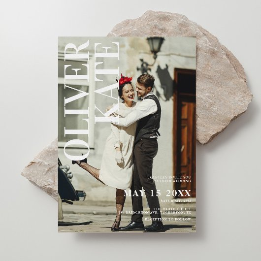 Retro Foto Magazine Wedding Einladung