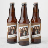 Retro Foto Rahmen - Platz mit rustikalem Holzrücke Bierflaschenetikett (Flaschen)