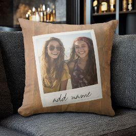 Retro Foto Rahmen - Quadrat Rustikales Holz Kissen