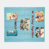 Retro Foto Soft Blue Diamond Muster Fleecedecke (Vorderseite (Horizontal))