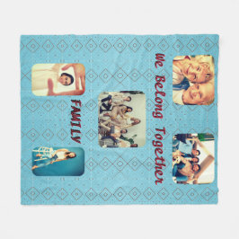 Retro Foto Soft Blue Diamond Muster Fleecedecke