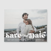 Retro Foto Speichern Sie die Date Magnet Hochzeit (Vorderseite)