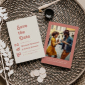 Retro Foto Terracotta Typografie Save the Date